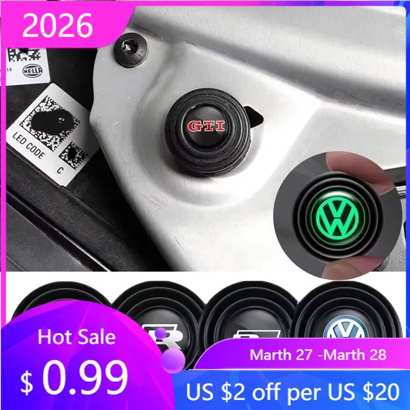

VW GTI GOLF 2026 Hot For VW VOLKSWAGEN 4pcs Car Door Shock Stickers Absorber Soundproof Buffer Decal for Volkswagen Rline CC Bee