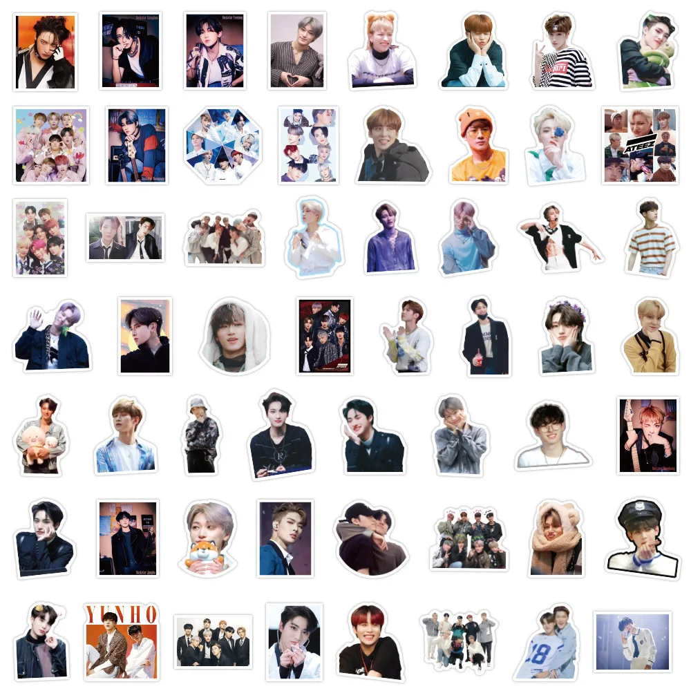 10/55/110 قطعة ملصقات ATEEZ الكورية الصبي الفرقة ملصق الاطفال لعبة DIY بها بنفسك الأمتعة المحمول الهاتف الغيتار الدراجة سكيت الشارات مقاوم للماء