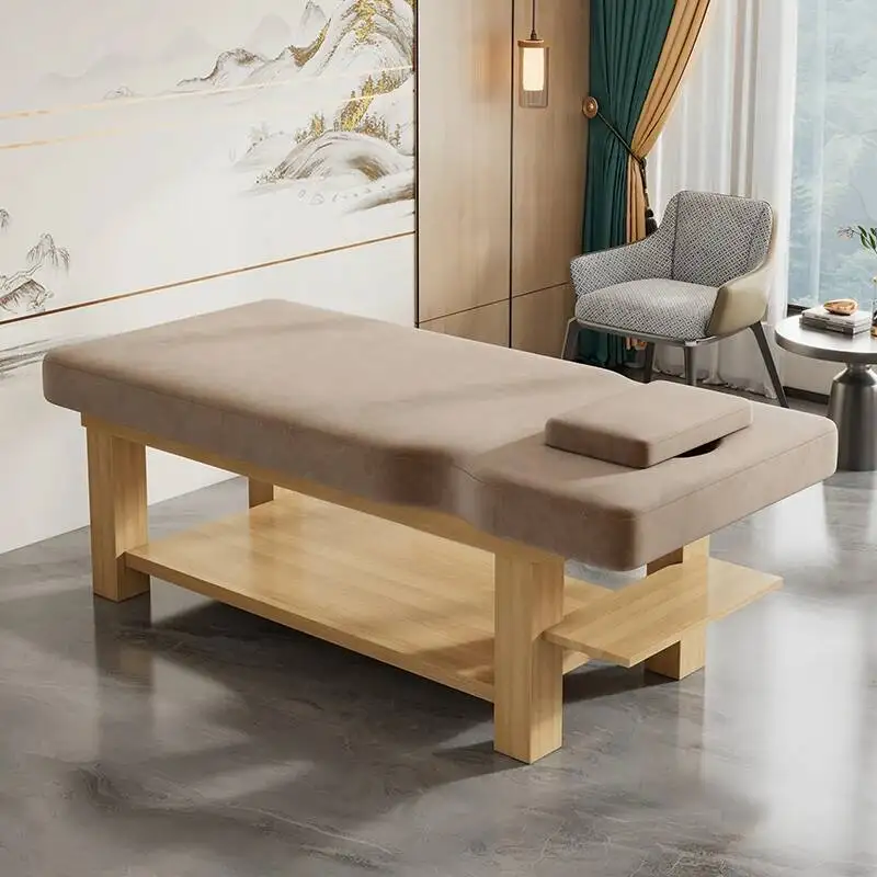 

Простой деревенский массажный стол премиум-класса с отверстием для лица, элегантная и стильная кушетка для массажа, мебель для салонов красоты