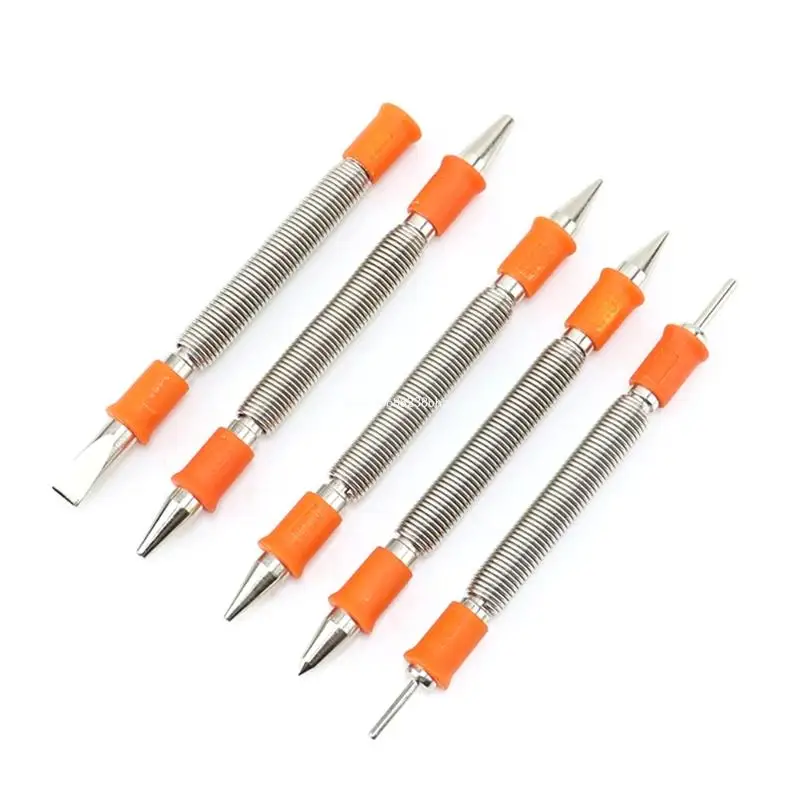 5Piece Double Head Setter Hinge Pin Set Hammerless Spring Set Striking Force Door Pin Removal Tool Dropship