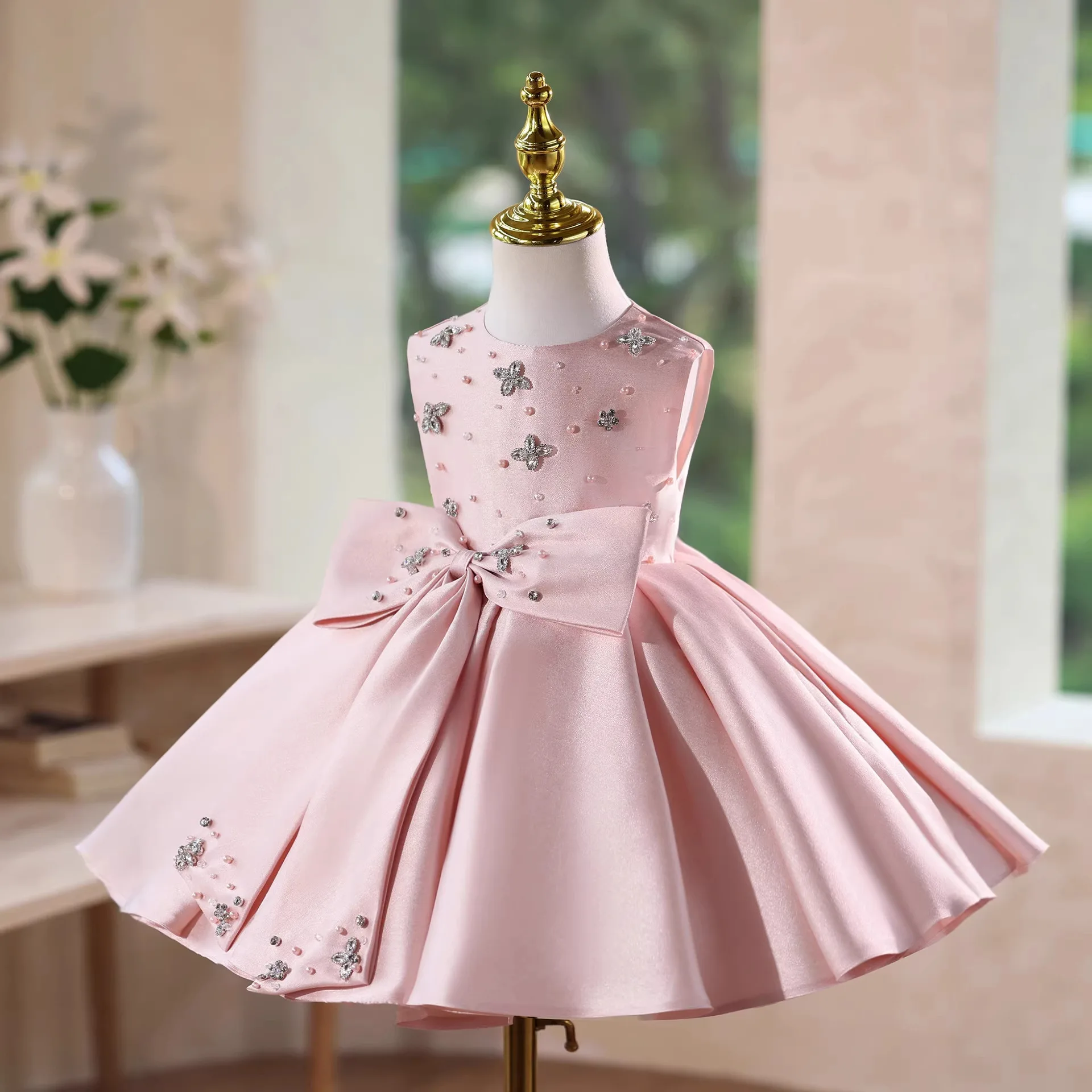 New Flower Girl Wedding Princess Ball Gown Children Cute Birthday Baptism Dress y1796
