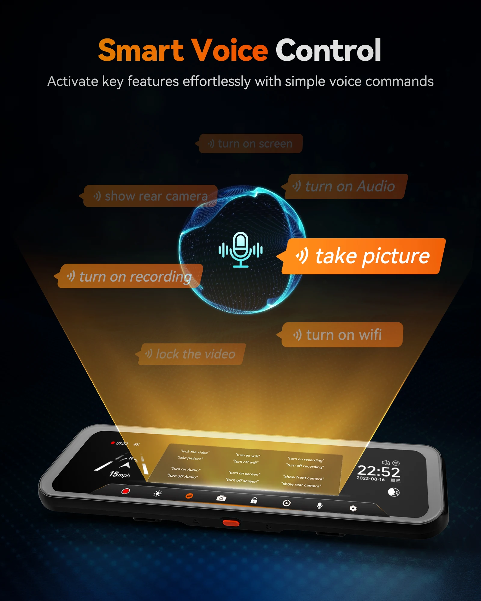 Wolfbox G900TriPro Distributor Bumper Version 3 Channel Rearview Mirror Dash Cam 4k Black Car     with Gps