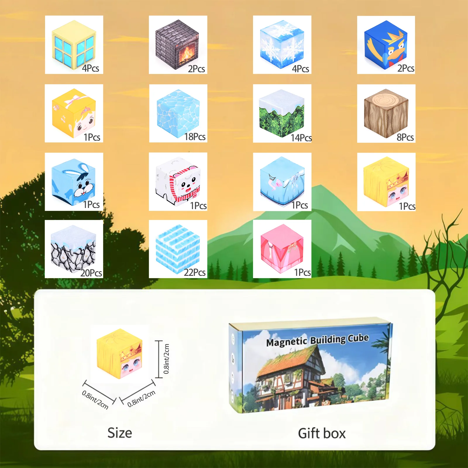 Magnetische blokken Ice and Snow Forest-serie Food grade ABS DIY architectonisch speelgoed voor kinderen vanaf 3 jaar Ideaal wintercadeau