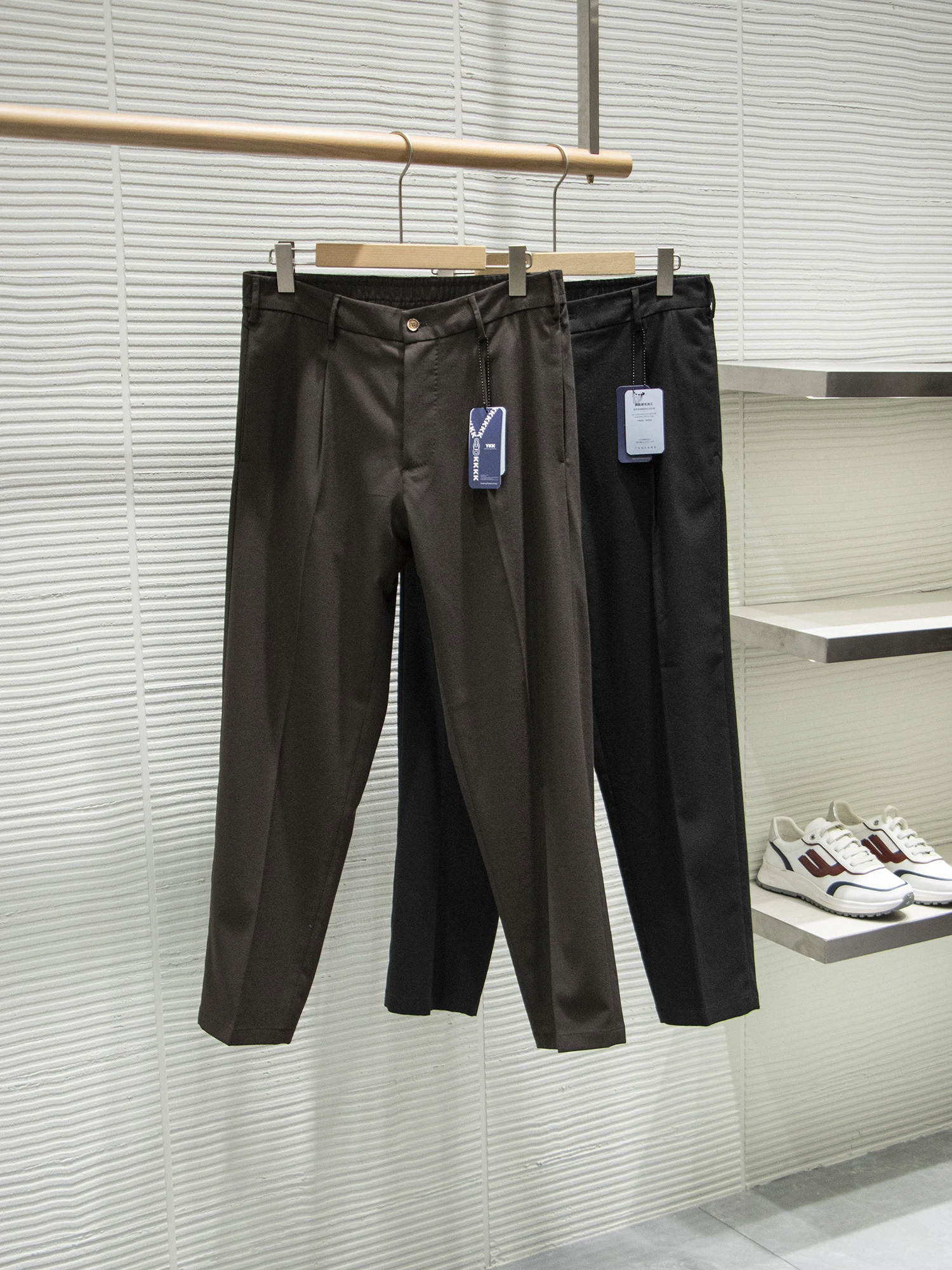 

Busin Casual Velvet Fabric Thin Straight Leg Spring Summer Leisure Pants Polyester Fiber High Waist Loose Fit Trousers