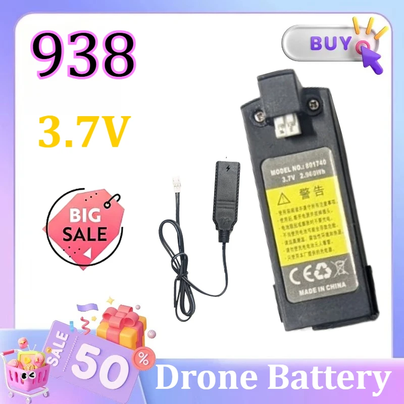 

938 Remote Control Aircraft High-Capacity 3.7V Lithium Battery Propellers Charging Cable Accessories