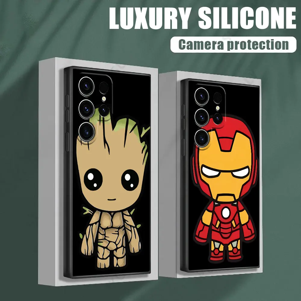 

Marvel Iron Man Groot Spiderman Avengers Phone Case For Samsung Galaxy S24 Ultra Cases S23 S21 S20 FE S22 Plus Note 20 10 Cover