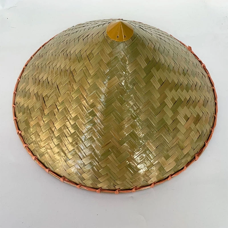 Bamboo Weave Hat for Men Women Sunproof Farmer Conical Hat Adult Unisex Straw Hat Unisex Chinese Traditional Coolie Hat