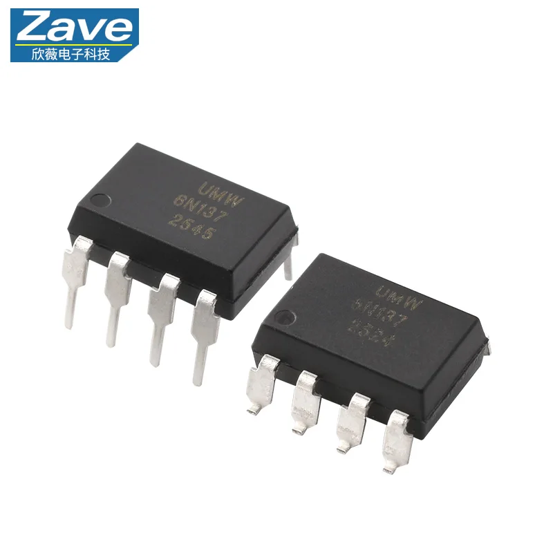 Original Genuine UMW 6N137S SOP-8, 6N137M DIP-8, 10Mbit/s Logic Gate Optocoupler