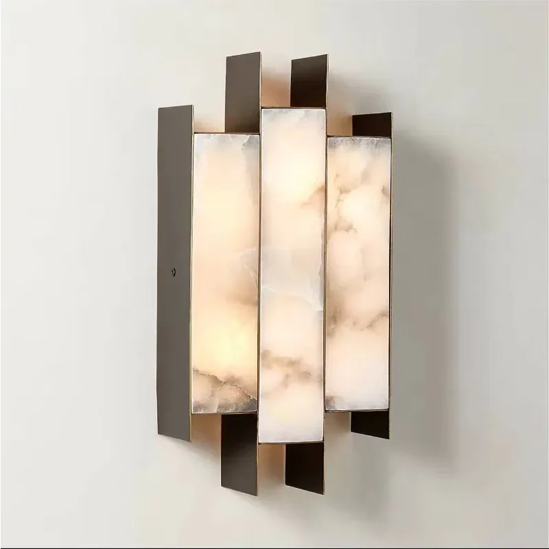 Natural marble wall lamp Hotel villa background wall B & B entrance staircase aisle Bedroom bedside decorative wall lamp