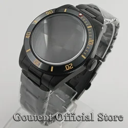 Goutent 39mm Black Watch Case Dome Sapphire Glass Ceramic Bezel Fit NH35 NH36 NH34 ETA2824 PT5000 Movement 200m Water Resistance