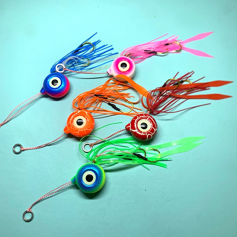 60g Testar Fishing Lures Deep Sea Kabura Jigging Glow Metal Jig Slow Jig Dead Rubber Skirt Luminous Tenya Madai Inchiku Pesca