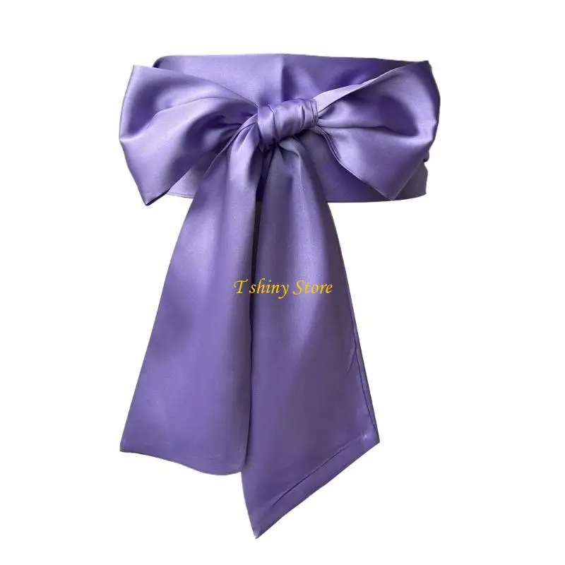 

N58F Women's Ribbon Sash Belt 250cm Long Bowknot Waistband Formal Event Accessory