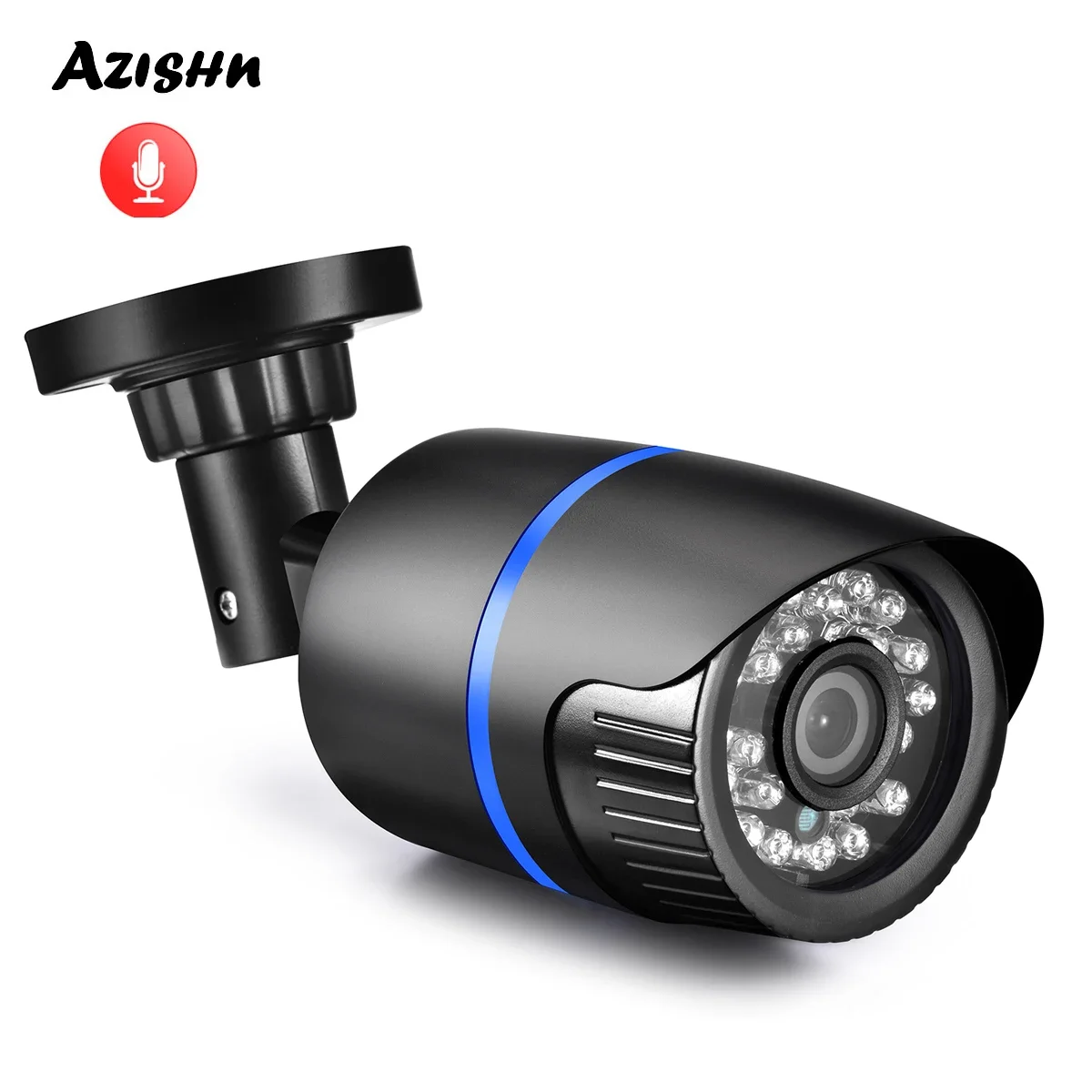 AZISHN H.265 5MP 4MP 3MP 2MP  Audio IP Camera Waterproof Motion Detection Day/Night XMEye P2P CCTV Cam POE48V Z78BS605M