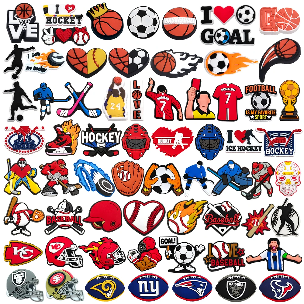 

Fashion Cartoon Ball 1PCS Decorate Basketball Baseball Shoe Charms Football Buckle PVC Rugby Accessories DIY Kid Boys Party Gift