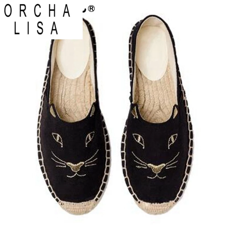 

ORCHA LISA/милая женская обувь с вышивкой, лоферы, туфли без шнуровки, эспадрильи, туфли на плоской подошве из конопли, chaussure