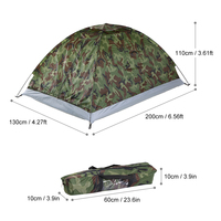Camping Tent for 1 Person Single Layer Outdoor Portable Camouflage Travel Beach Tent