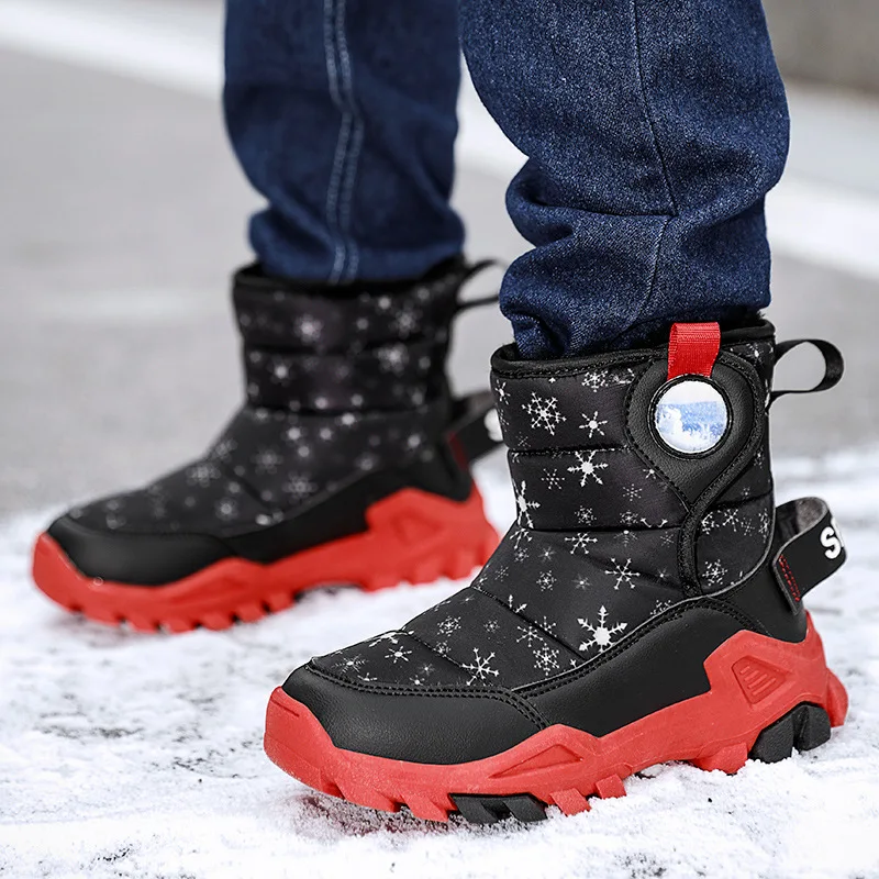 Hot Sell Girls Boots Children Snow Boots for Boys Fashion Sneakers Winter Kids Warm Snow Boots Sport Fashion Leather Shoes