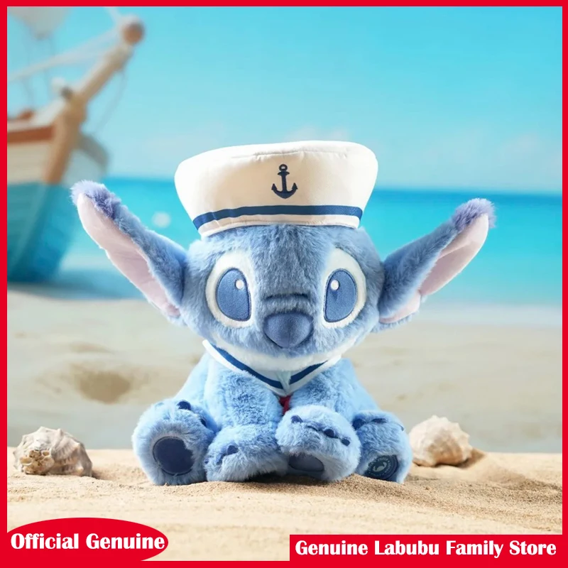 Porte-clés en peluche Disney Stitch, série marin, poupée Anime, jouets mignons et pendentif pour sac à dos, cadeau de saint valentin