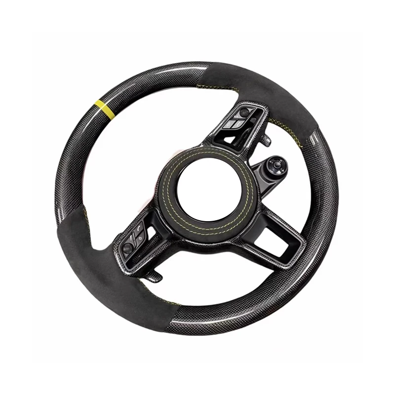 Upgrade Volant Lenkrad Full Leather Steering Wheel for  911 Boxster 987 996 GT2 Cayenne 957 958 Cayman 981 Panamera Macan