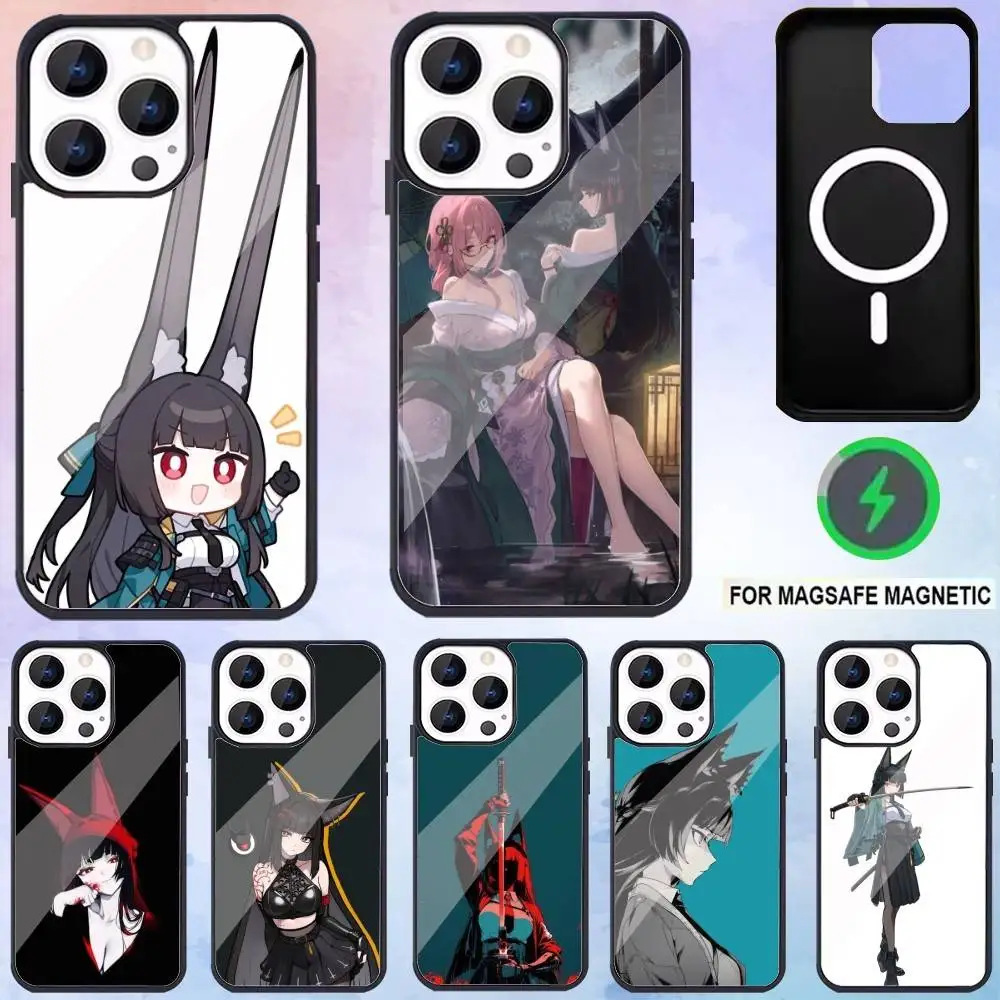 حافظة هاتف H-Hoshimi M-Miyabi ZZ لهاتف iPhone17,16,15,14,13,12,11 Plus، Pro Max Magnetic للشحن اللاسلكي Magsafe