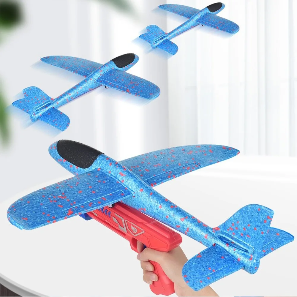 Foam Plane Launcher EPP Bubble Airplanes Glider Hand Throw Catapult Plane Toy for Kids Catapult Guns Aircraft Shooting Game Toy