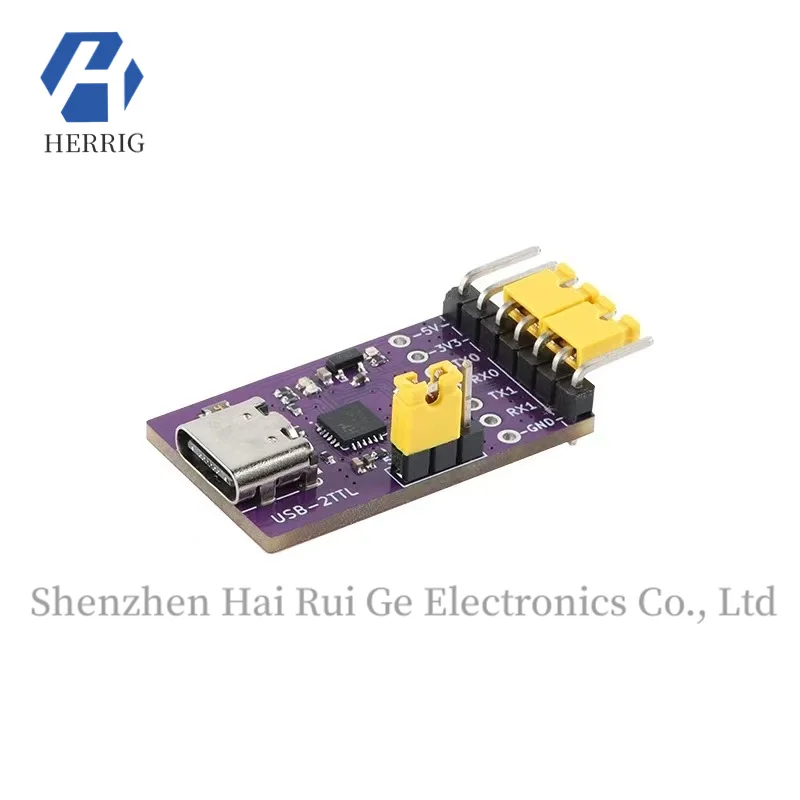 

USB to 2-channel TTL serial port USB Type-C interface 3Mbps high-speed CH342 chip communication conversion module