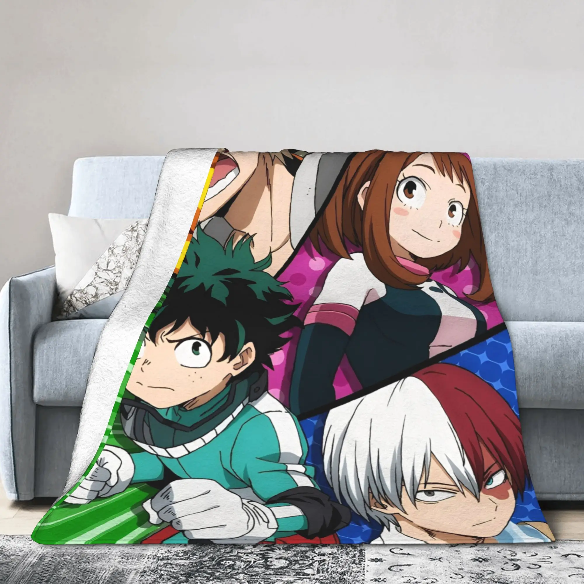 My Hero Academia Class 1-A Blanket Flannel  Winter MHA Anime Multifunction Super Soft Throw Blankets for Couch