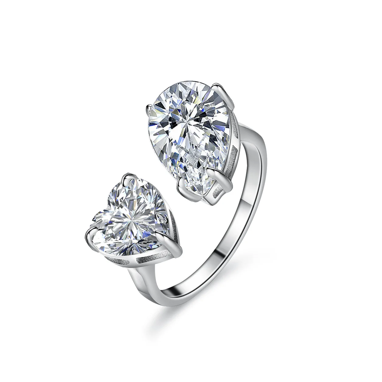 Luxury Inlaid Pear-Shaped Ring 6ct Moissanite PT950 Platinum - Exquisite texture, pear motif, BFF envy-worthy piece