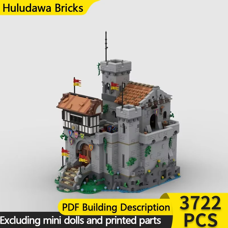 Castillo Medieval modelo MOC, bloques de construcción, Castillo, estación de sentinela, tecnología Modular, regalos, vacaciones, montar, juguetes para niños, traje