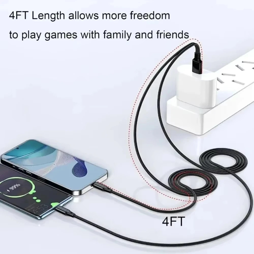 NNBILI 5A 2 in 1 Fast Charging Cable Y Splitter USB to Type C Micro USB Data Cord for Samsung Huawei Xiaomi Redmi Phones