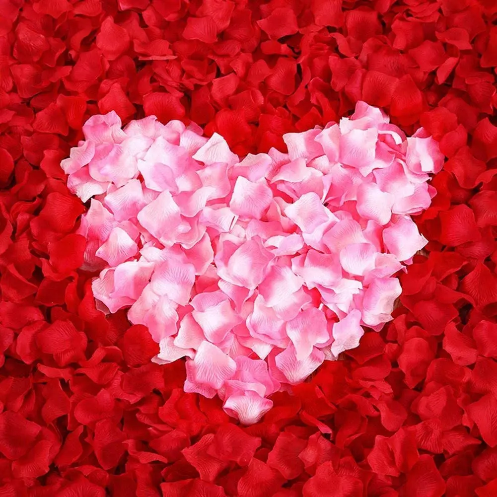 5000/100pcs Artificial Fake Rose Petals Red Colorful Simulation Silk Rose Petal for Valentines Day Wedding Party Romantic Decor