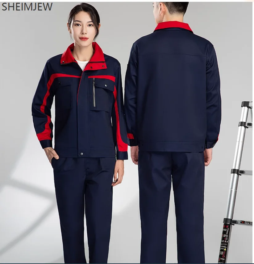 Unisex Autumn Winter Work Clothes Thickened And Wear-resistant Labor Protection Suit Auto Repair And Decoration Welding Work Set