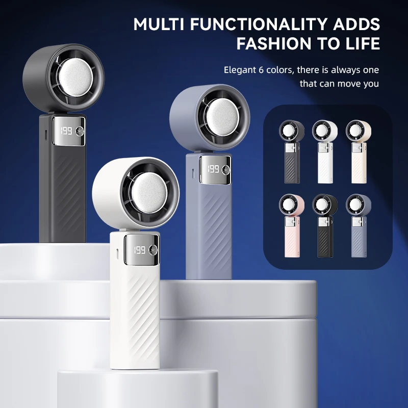 

Portable Handheld Fan With Large Capacity Battery, Extended Battery Life, Suitable for Camping and Hiking, Intelligent Display