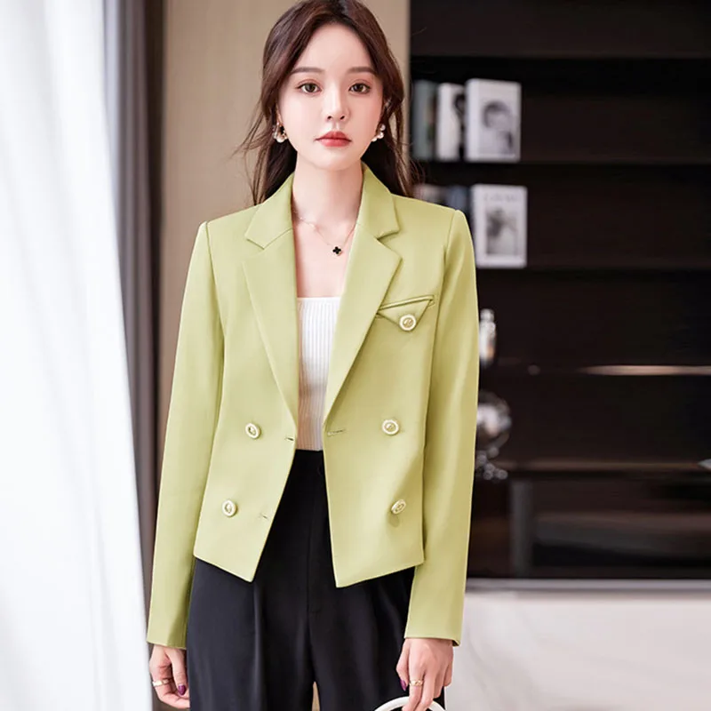 Fashion Women Blazer Casual Office Lady Work Jackets Coat Slim Korean Solid Women Blazer High Quality Suit Femme Short Jackets