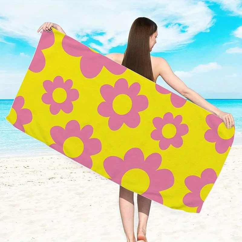 

Beach Towel Colorful Flower Beach Towel Patterned Sunscreen And Windproof Suitable For Swimming Pool Camping Travel Blanket