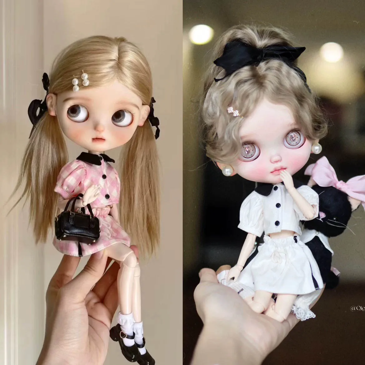 

ICY DBS Blyth Doll Clothe Designer Brand Fashion Sweet Pink Top + Skirt Set 19 Joints OB24 Azone 1/6 Doll Daily Dress Up Clothe