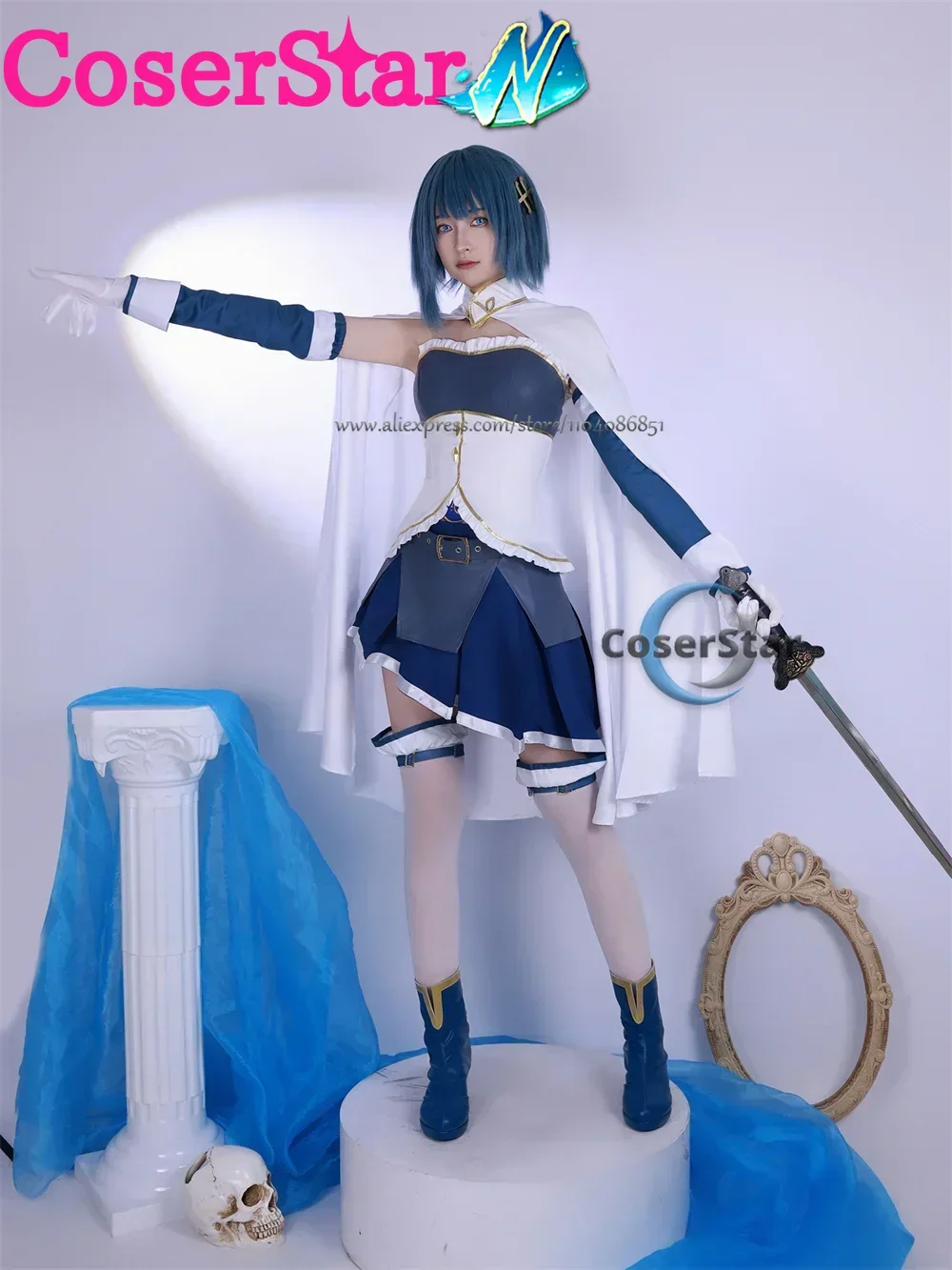 Puella Magi Madoka Magica Miki Sayaka Costume Cosplay Gioco di ruolo Comic Con Dress Ognissanti Parrucche per feste Animazione Prop