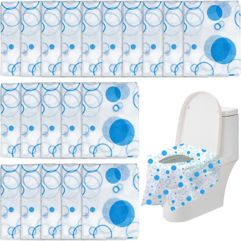 Packung mit 20 Toilettenblöcken, 65 x 60 cm, einzeln verpackt, ideal für Reisen, öffentliche Toiletten und für Einkaufszentren, Krankenhäuser, Büro