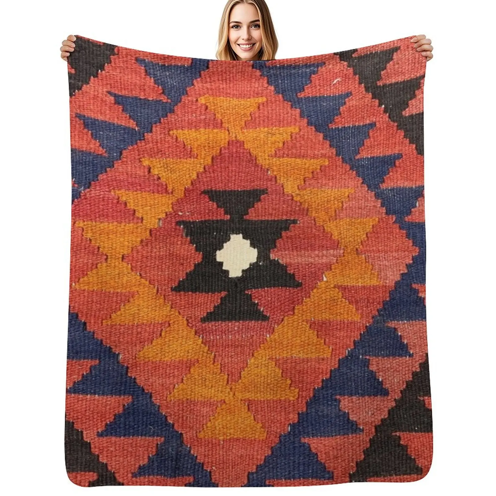 

Decorative Kilim, Navaho Weave, Woven Textile Throw Blanket Thins Blankets For Bed Blankets