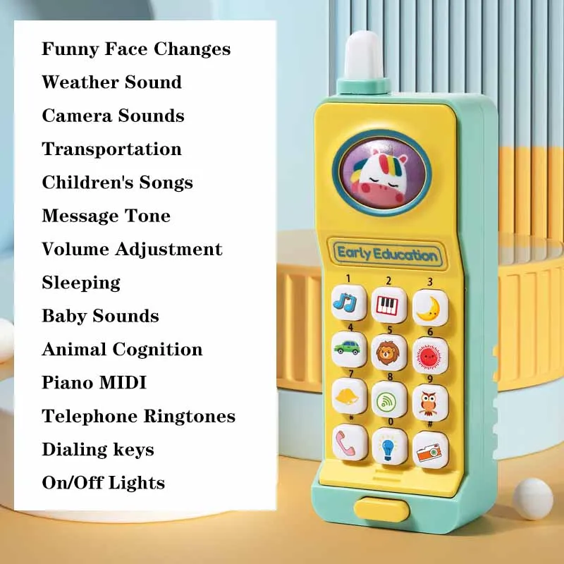 Jouets de téléphone portable de puzzle d'éducation précoce pour des enfants, jouets de téléphone portable de simulation, machine d'apprentissage de musique et de lumières, nouveau