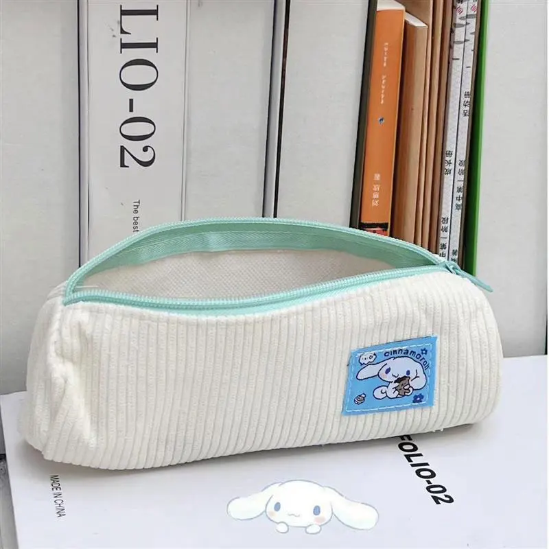 Kawaii Sanrio Hello Kitty Pencil Case Student Cartoon Stationery Large Capacity Corduroy Stationery Storage Bag Pencil Case