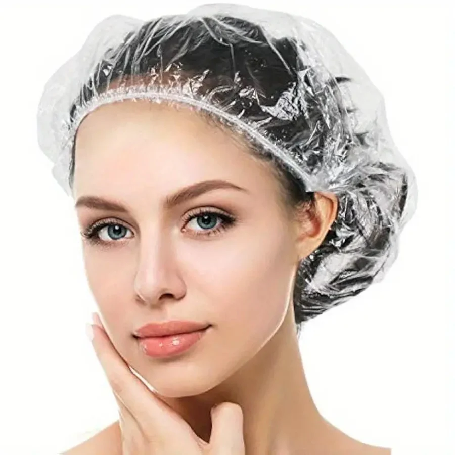 Plastic Disposable Shower Cap, Baking Oil Cap, Hair Dye Cap, Shampoo Shower Strip Hat