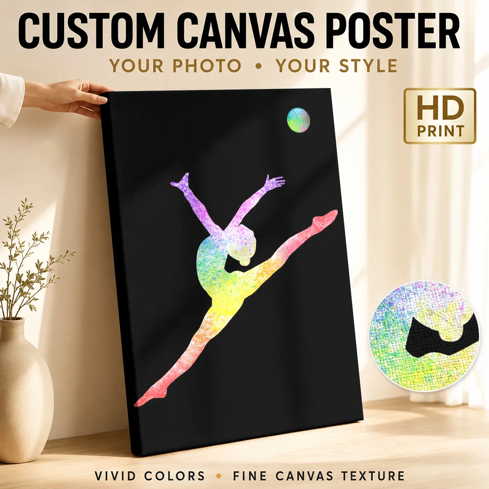 Rhythmic Gymnastics Framed Canvas Poster Custom Modern Aesthetic Wall Paintings Decoration for Bedroom Ready to Hang Home Gift