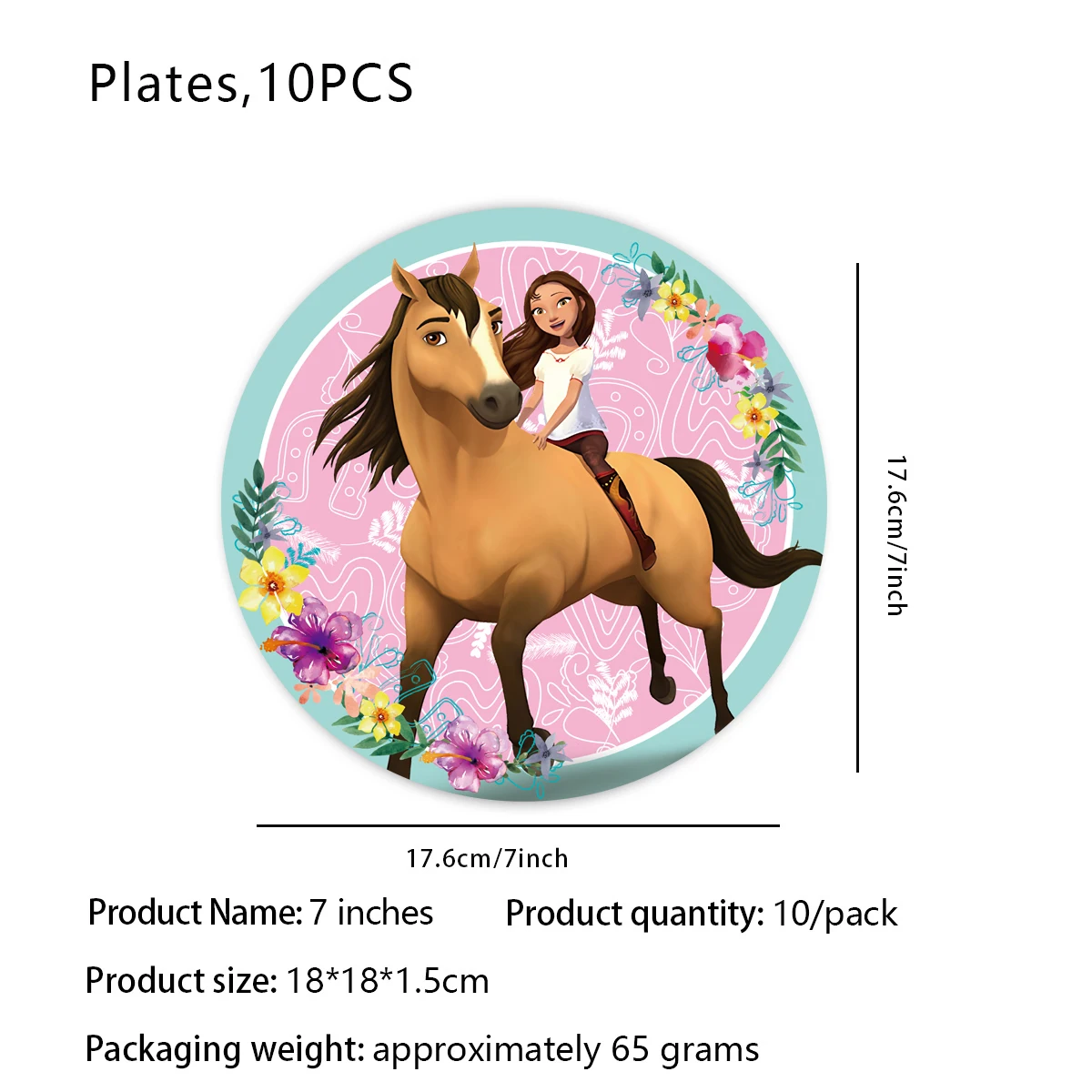 مجموعة ديكور حفلات أعياد الميلاد على شكل حصان كرتوني، أدوات مائدة على شكل فحل، مفرش طاولة، كوب بالون، كعكة فتاة، مستلزمات حفلات استحمام الطفل #4