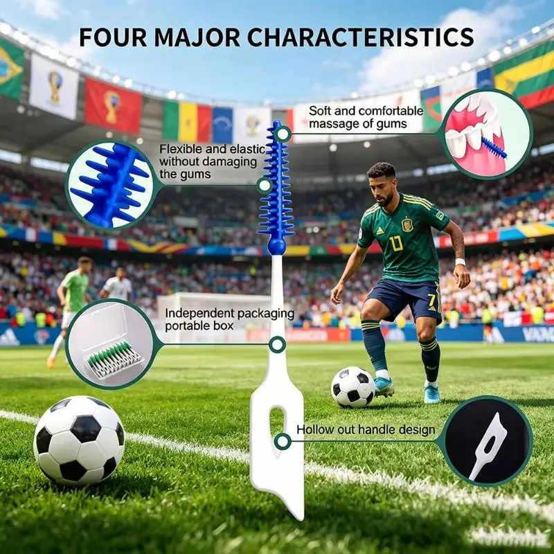 100Pcs Interdental Brush Soft Silicone Dental Floss Stick Teeth Gap Cleaner Disposable Toothpick Oral Care Tool for Adults Kids