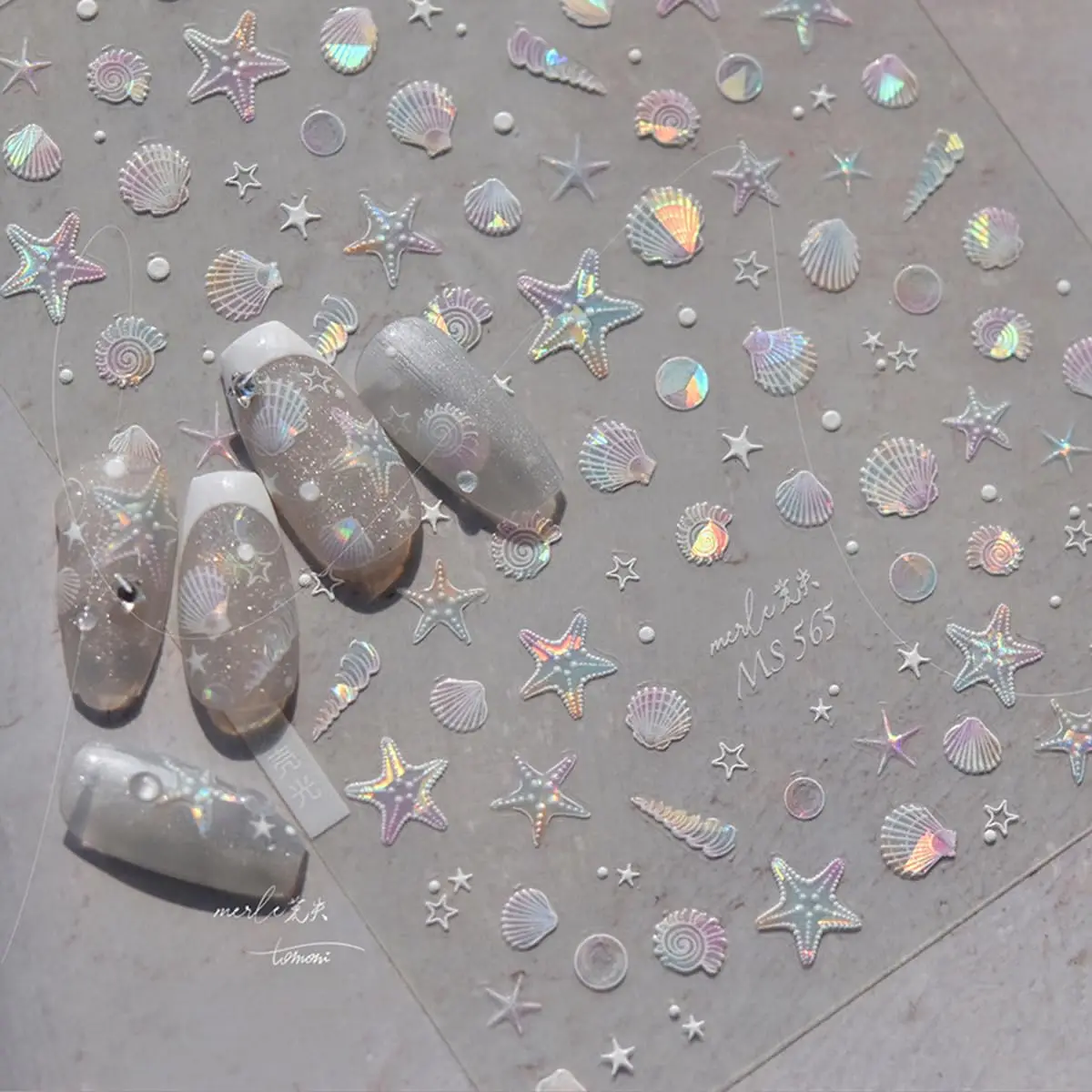 

Ocean Summer Nail Art Stickers - 5D Shell Starfish Design