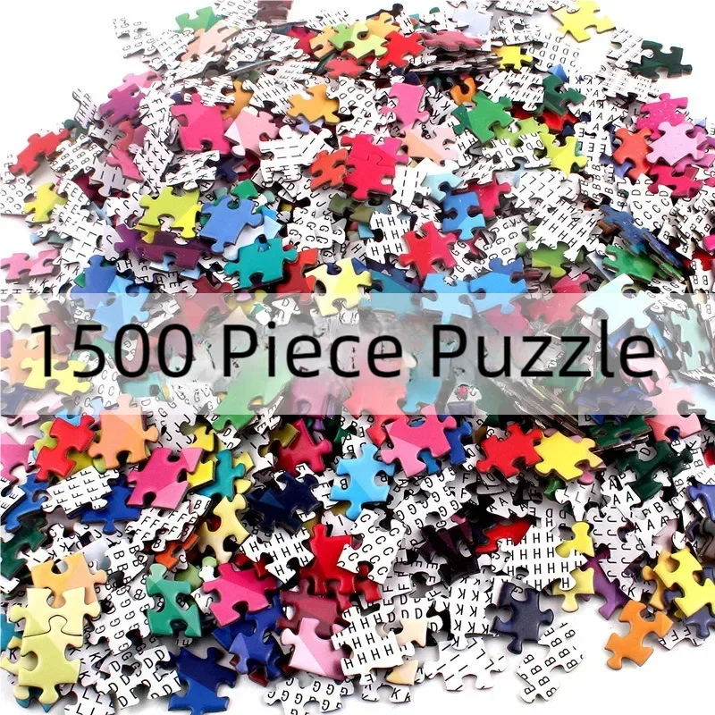 Décennie s de construction de puzzle de haute difficulté pour adultes, point de repère mondial, jouets d'animaux de dessin animé, cadeaux d'anime, 1500 pièces