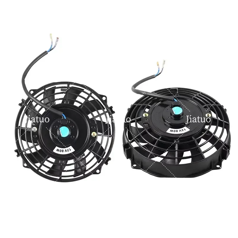 for Automobile modification curved blade refrigeration equipment condensing fan Car cooling fan 12V 80W tool parts