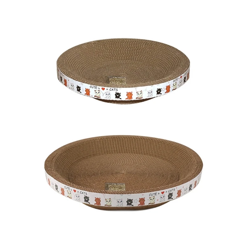 Round Cat Scratching Board Toy Funny Claw Grinder Corrugated Paper Kitten Bed Wear-resistant Scratcher Nest for Drop Shipping