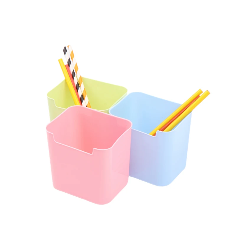 Large Capacity Pen Holder Solid Color Desktop Storage Box Creative Pencil Organizer Simple Stationery Box Office Supplies view 3